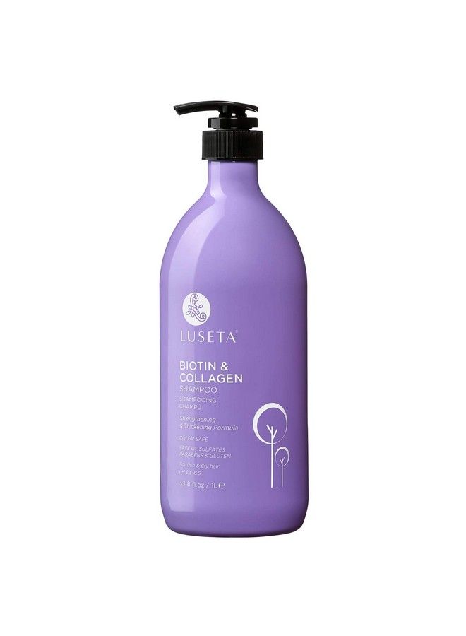 Halforange Luseta Biotin & Collagen Shampoo Thickening For Hair Loss & Fast Hair Growth - Infused With Argan Oil To Repair Damaged Dry Hair - Sulfate Free Paraben Free 33.8Oz