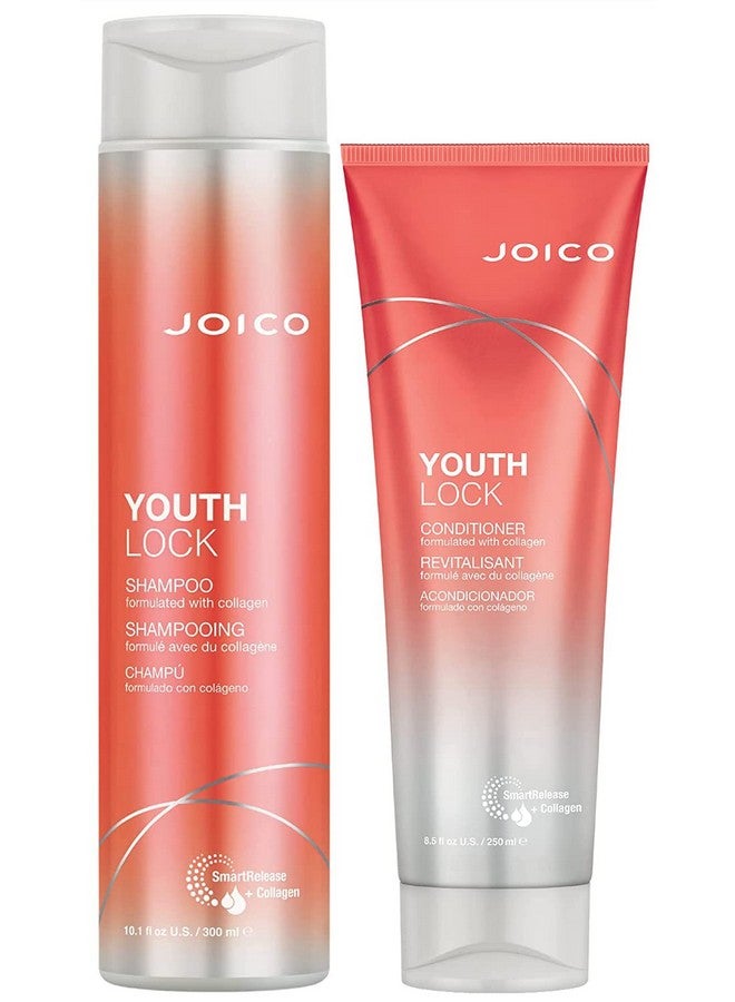 Youthlock Shampoo & Conditioner Set Formulated With Collagen ; Youthful Body & Bounce ; Reduce Breakage & Frizz ; Free Of Sls/Sles Sulfates