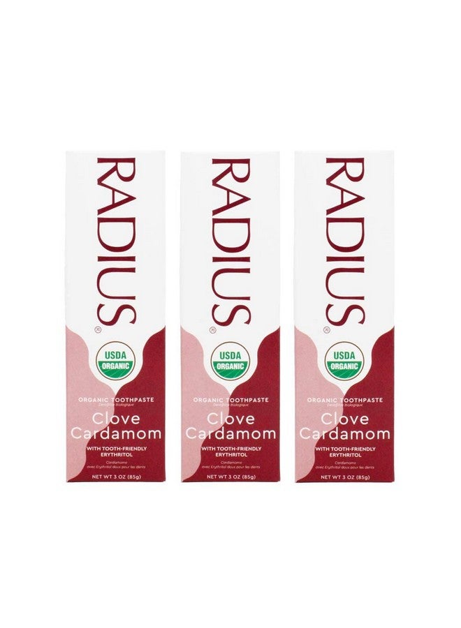 Adius Usda Organic Toothpaste 3Oz Non Toxic Chemicalfree Glutenfree Designed To Improve Gum Health & Prevent Cavity Clove Cardamom Pack Of 3