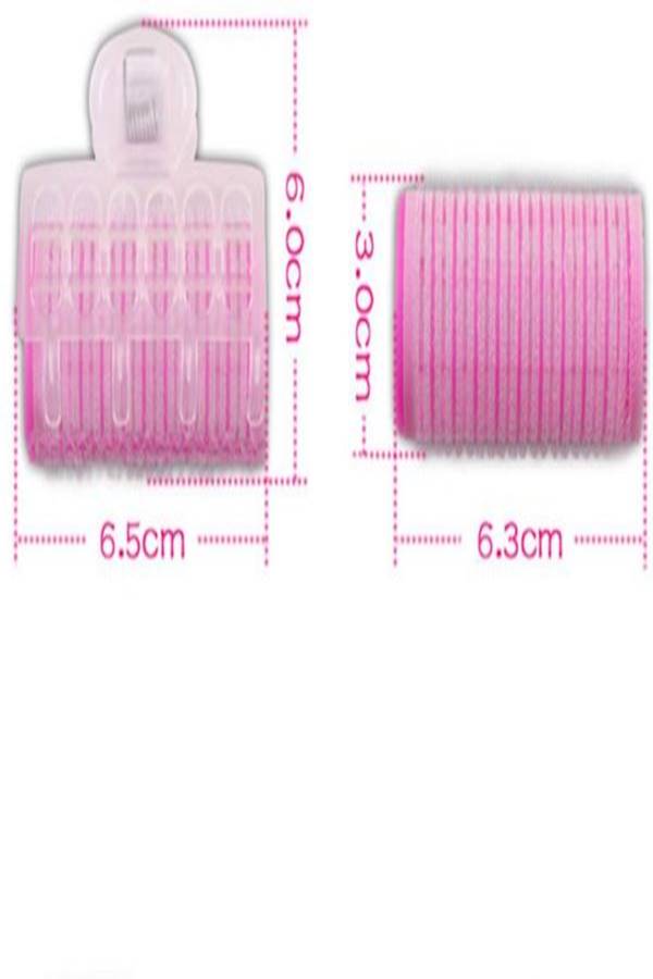 3-Piece Curling Rollers Pink/Clear