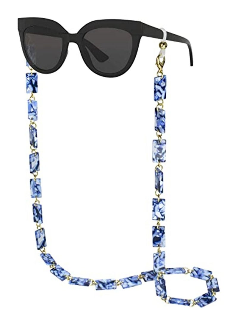 Eyeglass Chain Fashion Eyewear Retainer Strap Holder Cord Sunglasses Resin Necklace Face Covering Beaded Lanyard Mask Neck for Women Not Included Glasses