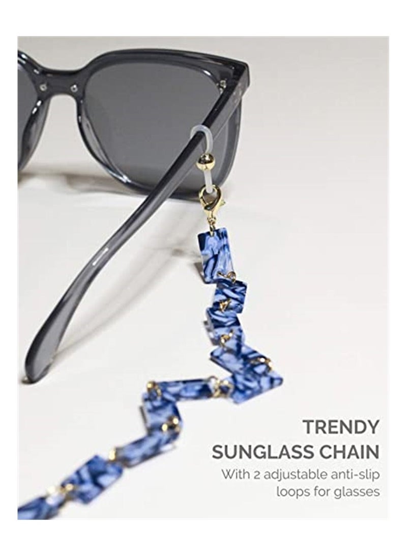 Eyeglass Chain Fashion Eyewear Retainer Strap Holder Cord Sunglasses Resin Necklace Face Covering Beaded Lanyard Mask Neck for Women Not Included Glasses