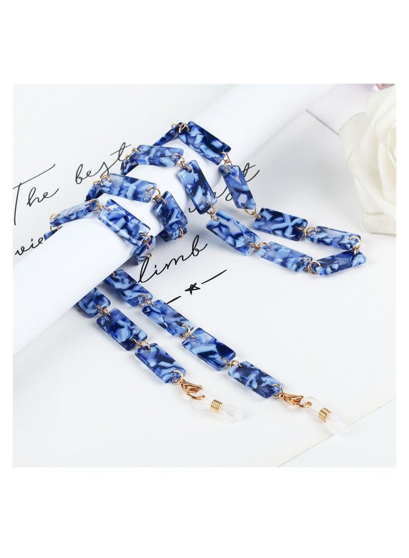 Eyeglass Chain Fashion Eyewear Retainer Strap Holder Cord Sunglasses Resin Necklace Face Covering Beaded Lanyard Mask Neck for Women Not Included Glasses