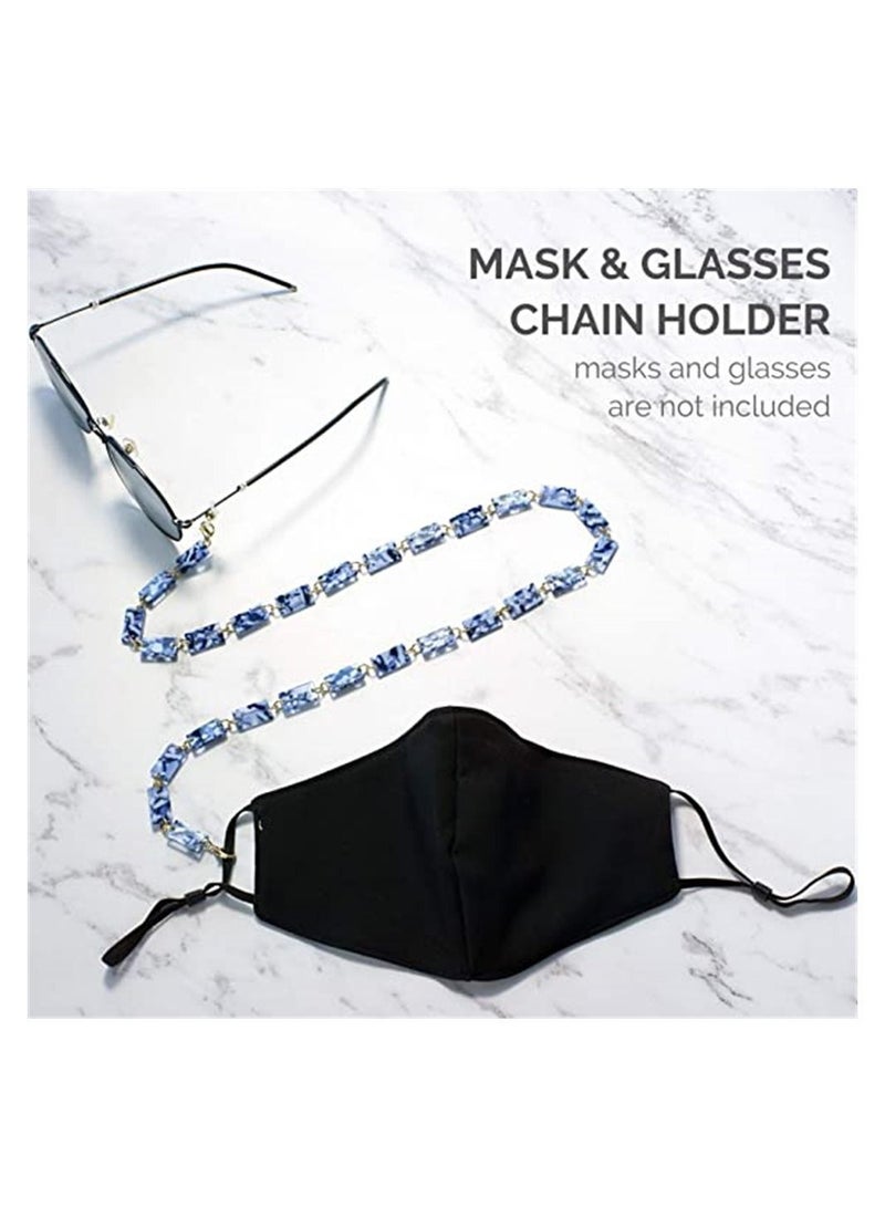 Eyeglass Chain Fashion Eyewear Retainer Strap Holder Cord Sunglasses Resin Necklace Face Covering Beaded Lanyard Mask Neck for Women Not Included Glasses