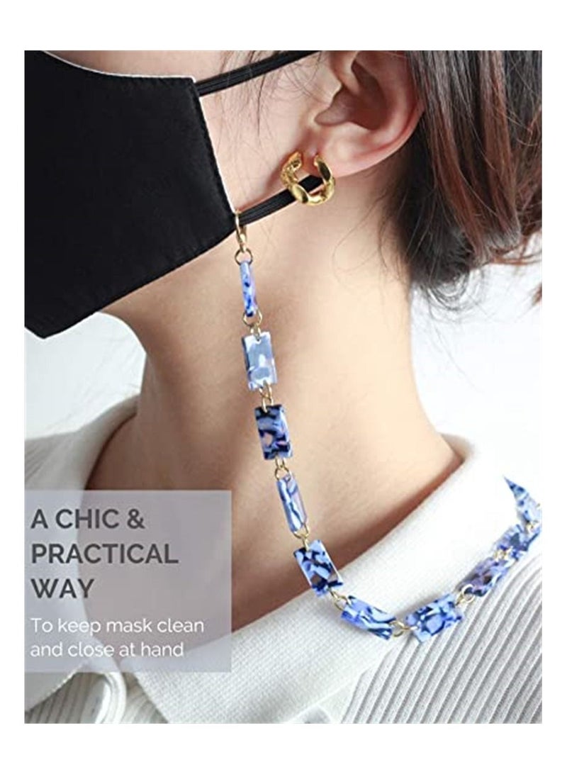 Eyeglass Chain Fashion Eyewear Retainer Strap Holder Cord Sunglasses Resin Necklace Face Covering Beaded Lanyard Mask Neck for Women Not Included Glasses