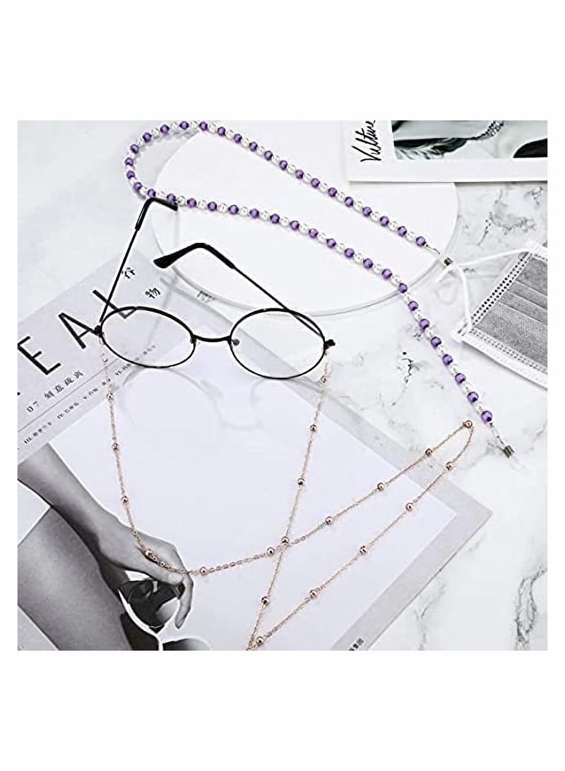 Eyeglasses Chains Beaded Sunglasses Strap Holder Elegant Eyewear Retainer Chain, 8 Styles
