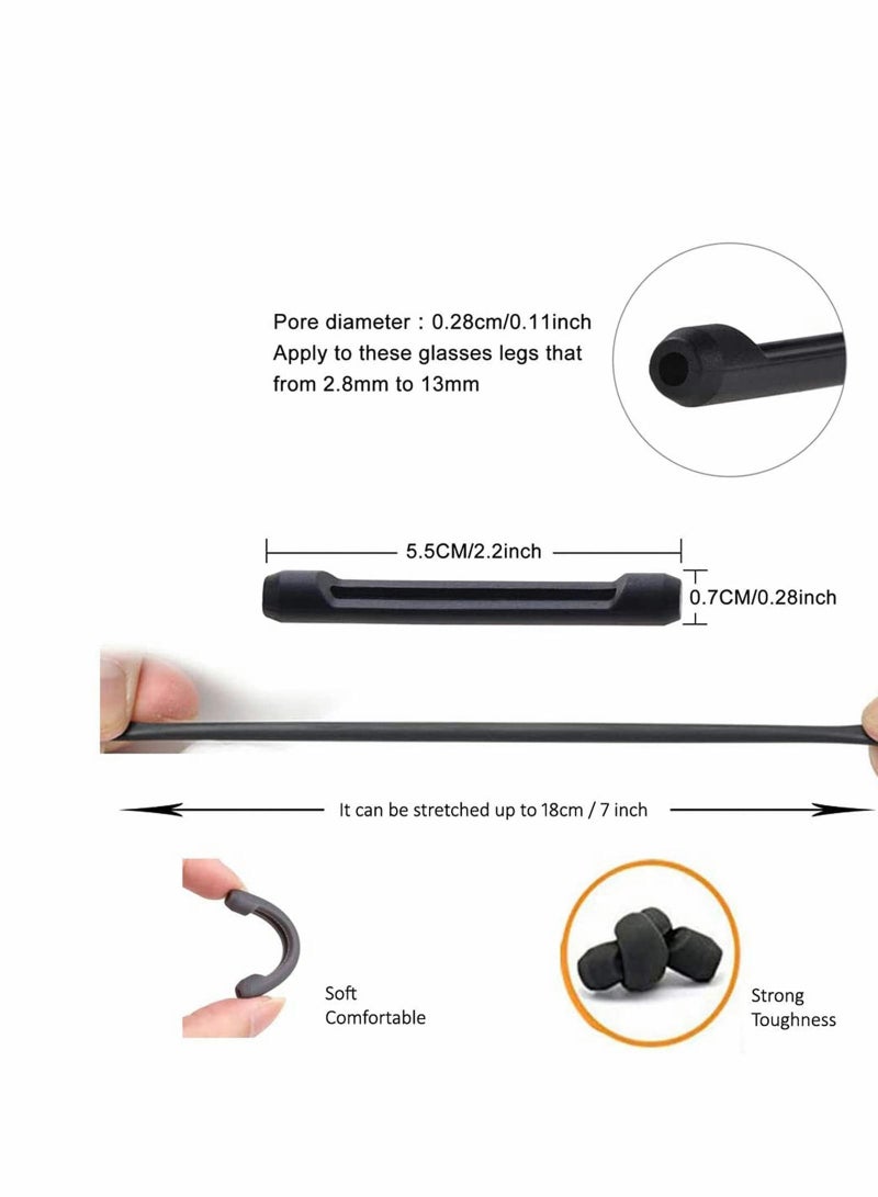 Soft Silicone Eyeglasses Temple Tips Sleeve Retainer, Anti-Slip Elastic Comfort Glasses Retainers For Spectacle Sunglasses Reading Eyewear...