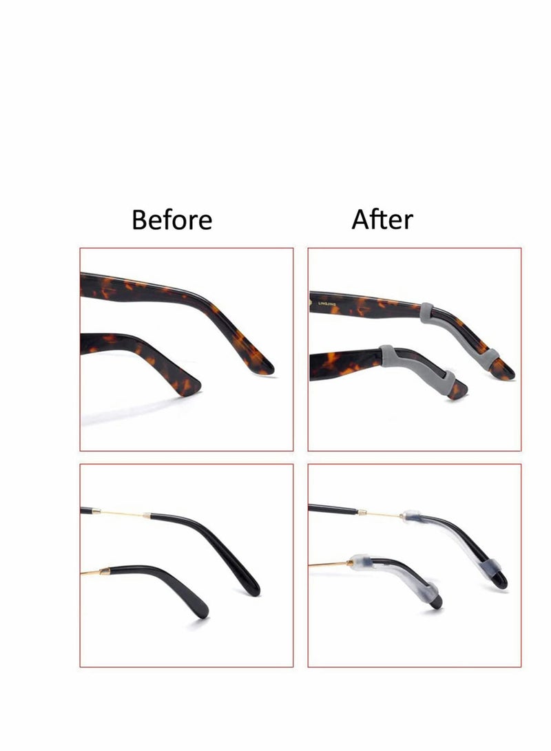 Soft Silicone Eyeglasses Temple Tips Sleeve Retainer, Anti-Slip Elastic Comfort Glasses Retainers For Spectacle Sunglasses Reading Eyewear...