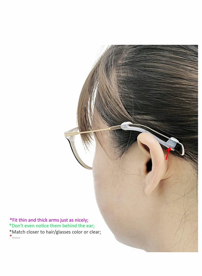 Soft Silicone Eyeglasses Temple Tips Sleeve Retainer, Anti-Slip Elastic Comfort Glasses Retainers For Spectacle Sunglasses Reading Eyewear...
