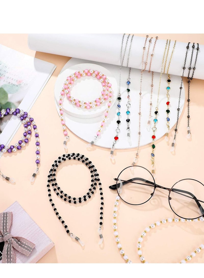 8pcs Glasses Chain Beaded Sunglasses Strap Holder, Elegant Holder Chain, Women's Women, 8 Styles