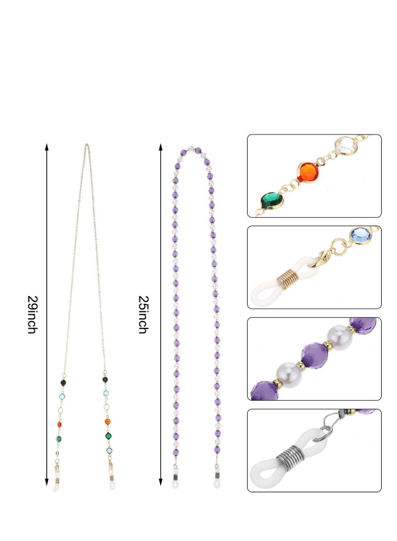 8pcs Glasses Chain Beaded Sunglasses Strap Holder, Elegant Holder Chain, Women's Women, 8 Styles