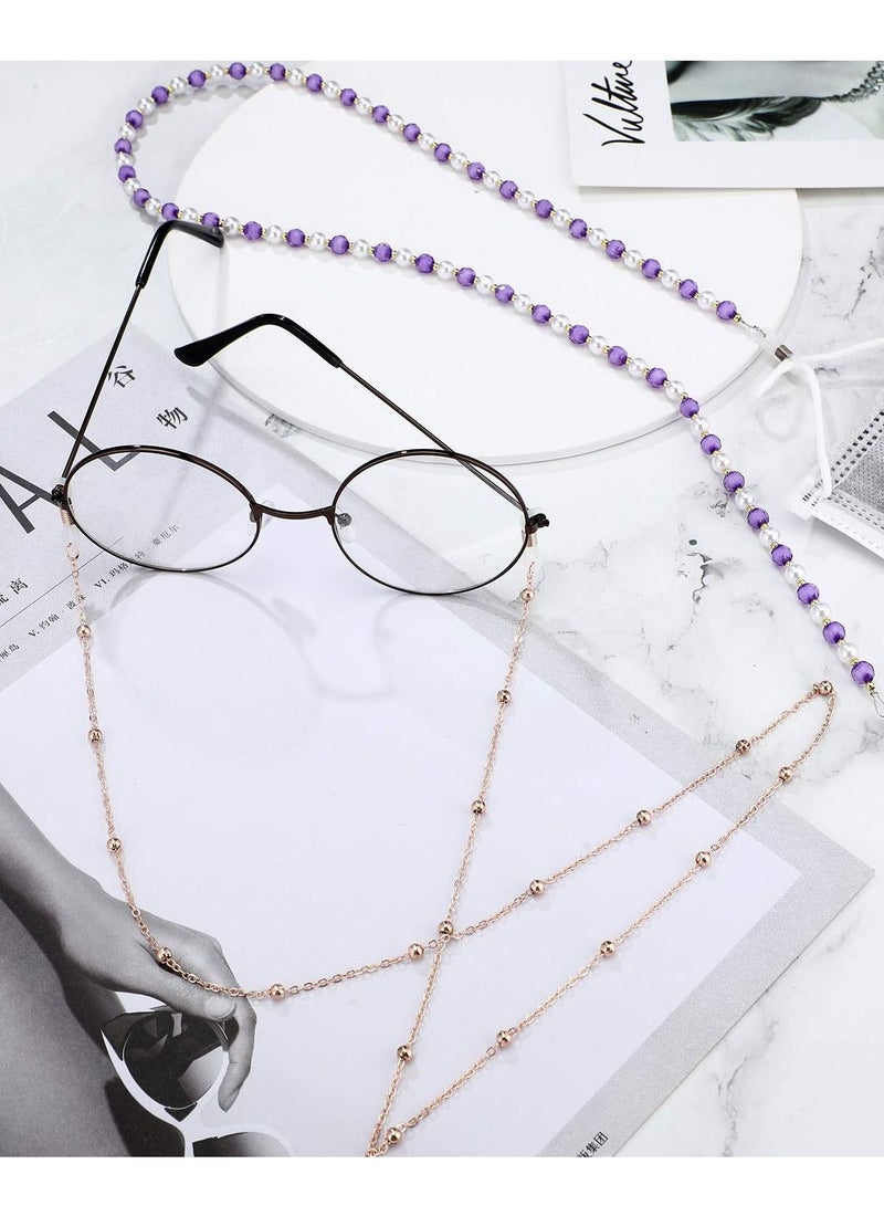 8pcs Glasses Chain Beaded Sunglasses Strap Holder, Elegant Holder Chain, Women's Women, 8 Styles
