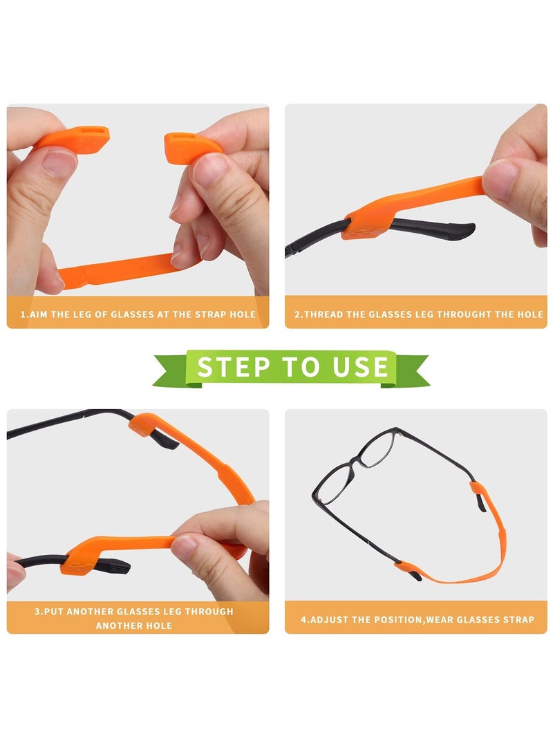 Silicone Glasses Straps Anti-Slip Kids Sports Eyeglasses Sunglasses Strap Band Holder Soft Elastic Eyewear Retainers for Men Women Eye Protection 12 Pcs