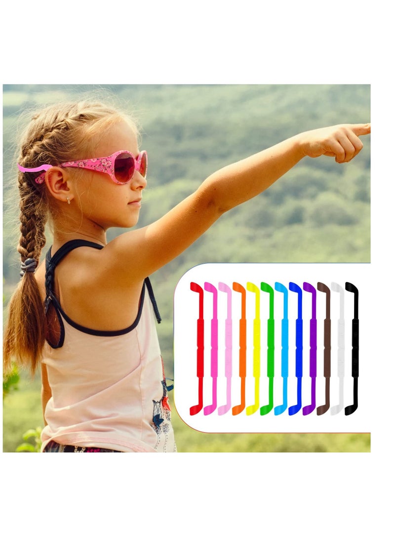 Silicone Glasses Straps Anti-Slip Kids Sports Eyeglasses Sunglasses Strap Band Holder Soft Elastic Eyewear Retainers for Men Women Eye Protection 12 Pcs