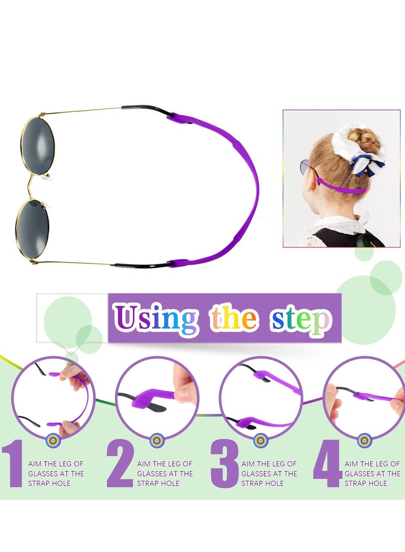Silicone Glasses Straps Anti-Slip Kids Sports Eyeglasses Sunglasses Strap Band Holder Soft Elastic Eyewear Retainers for Men Women Eye Protection 12 Pcs