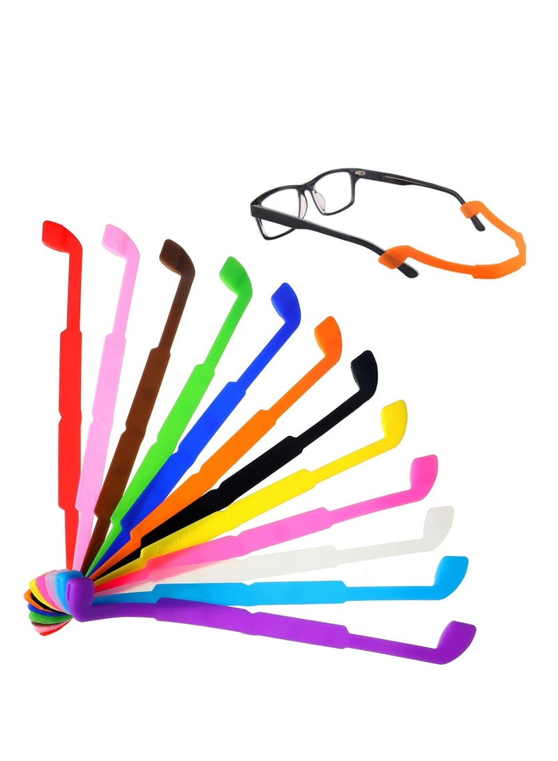 Silicone Glasses Straps Anti-Slip Kids Sports Eyeglasses Sunglasses Strap Band Holder Soft Elastic Eyewear Retainers for Men Women Eye Protection 12 Pcs