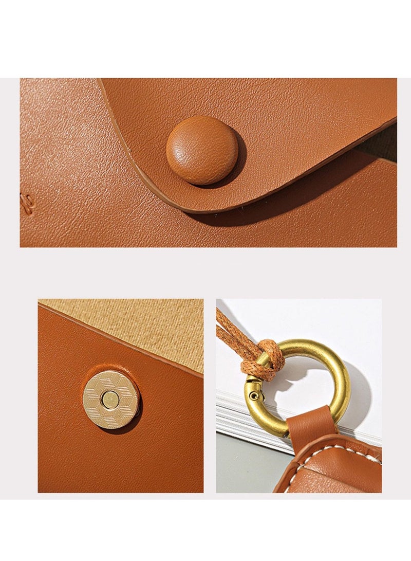 Glasses Pouch, Leather Case Holder, Soft, Portable Universal Genuine Slim Eyeglass Pouch for Sunglasses Reading