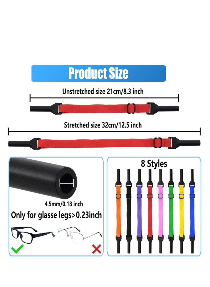 Adjustable Glasses Strap Holder Sunglass Universal Eyeglasses Eye Holders Around Neck Sport for Men Women Kids 8 PCS