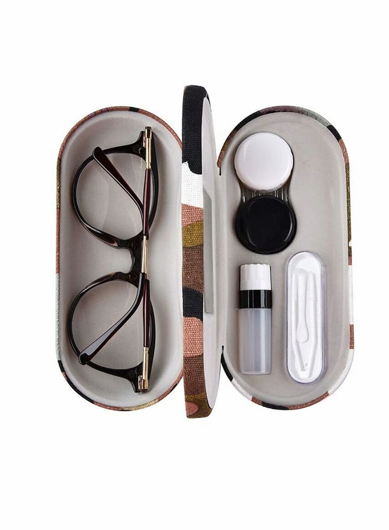Contact Lens Case with Mirror Tweezers Remover Double Sided Eyeglass 2 in 1
