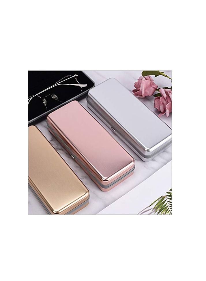 Hard Shell Aluminum Light Nearsighted Spectacle glasses Case Box square shape electroplated colors Eyeglasses Case(1 PCS)