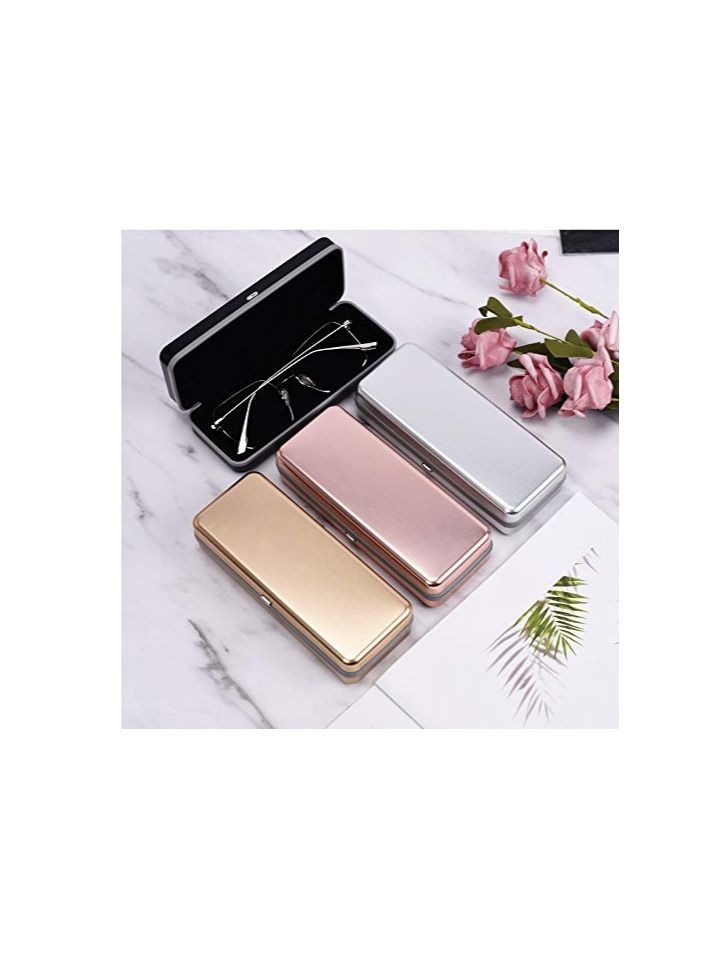 Hard Shell Aluminum Light Nearsighted Spectacle glasses Case Box square shape electroplated colors Eyeglasses Case(1 PCS)