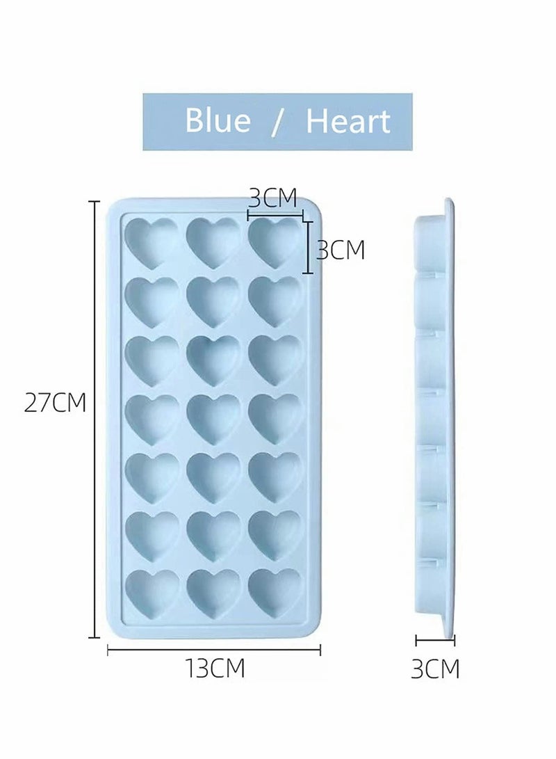 Ice Trays Silicone Cube Tray with Lid(3 Pcs)