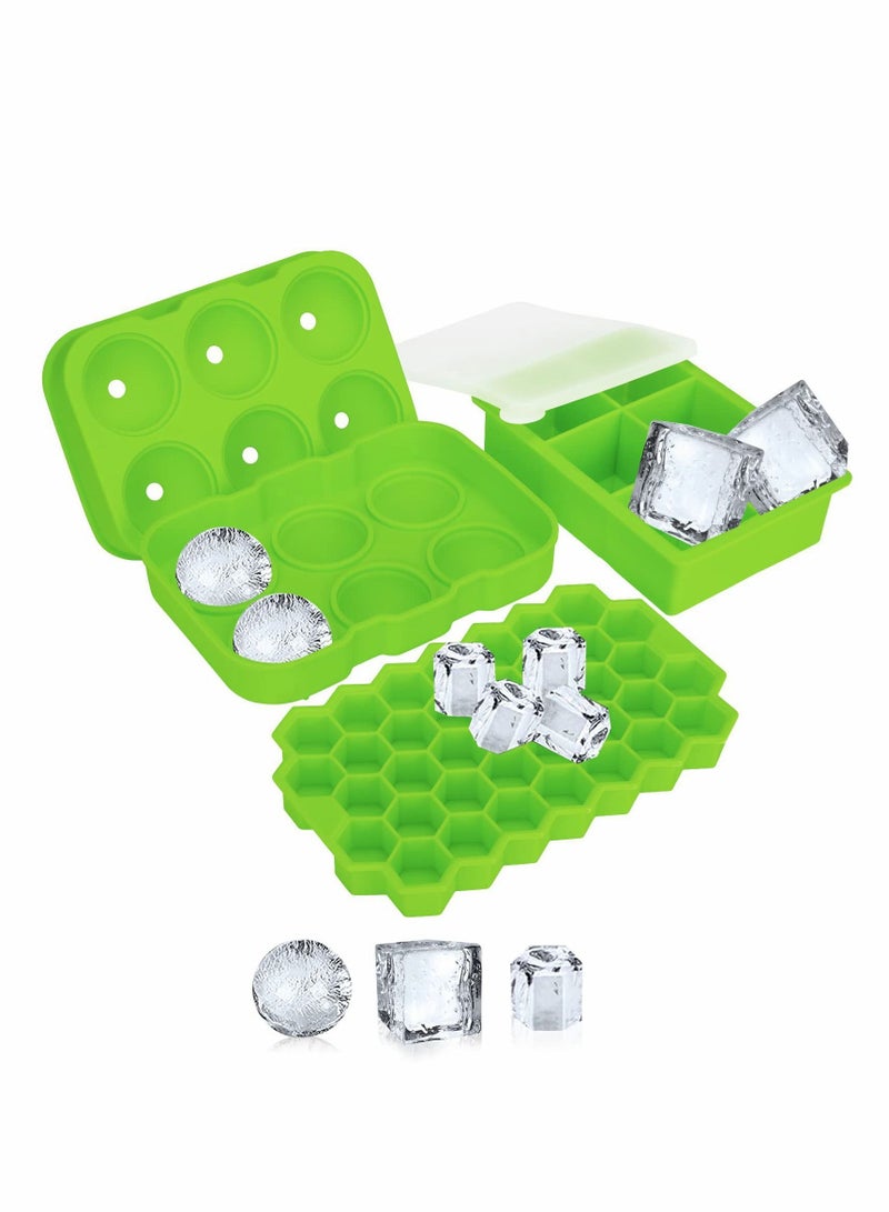 3 Pack Ice Tray with Lid Freezer