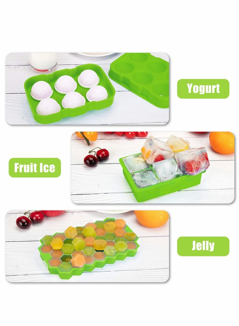 3 Pack Ice Tray with Lid Freezer