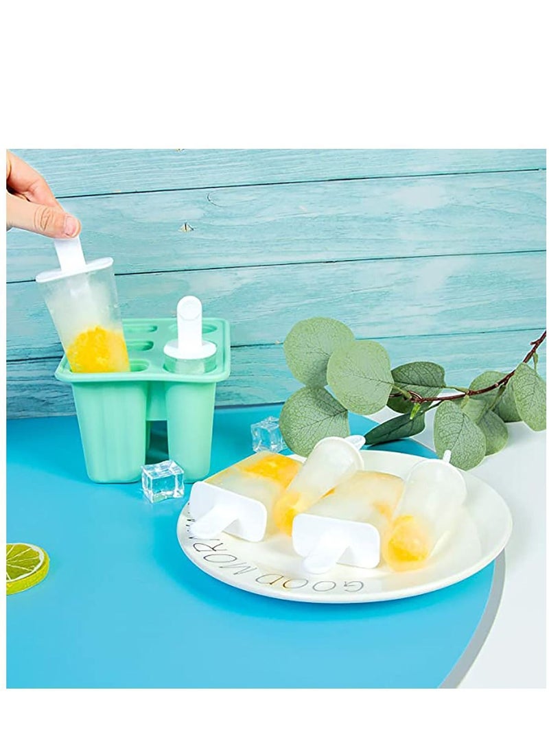 6 Cavities Popsicle Molds, Reusable Maker Easy Release Ice Pop Molds Silicone