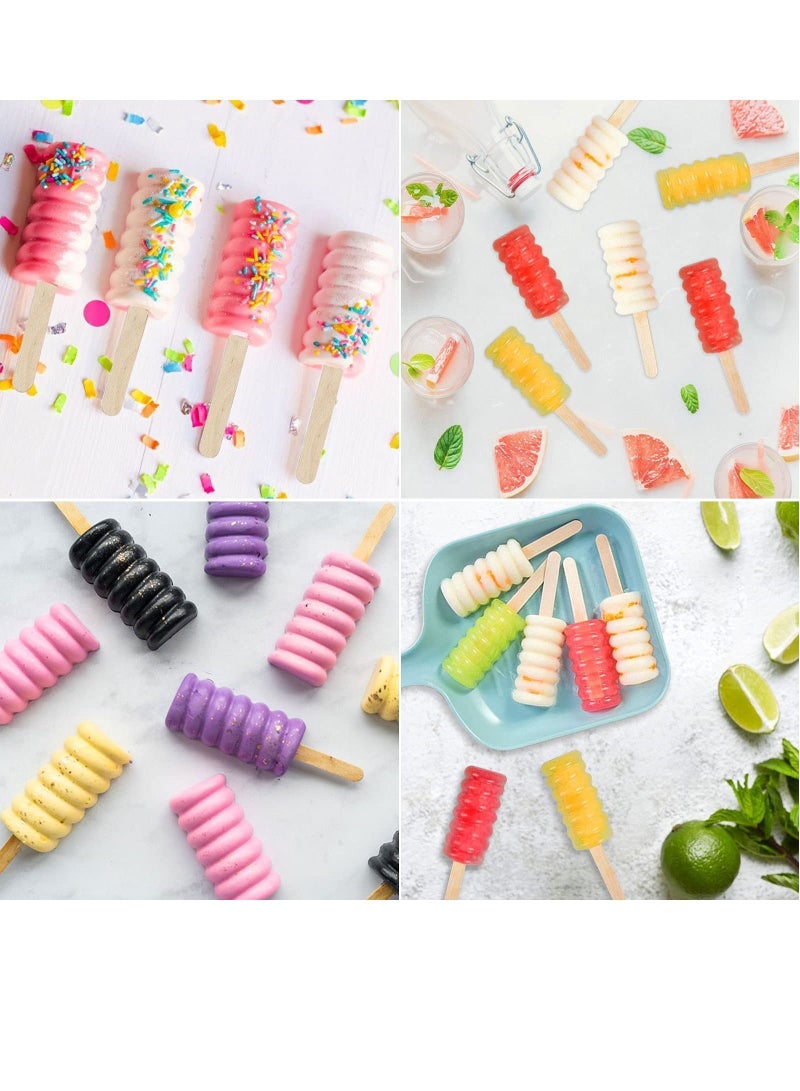 Silicone Popsicle Moulds, 8 Cavities Ice Cream BPA Free Moulds for Kids, Reusable Pop Easy Release Maker Mould Home Office