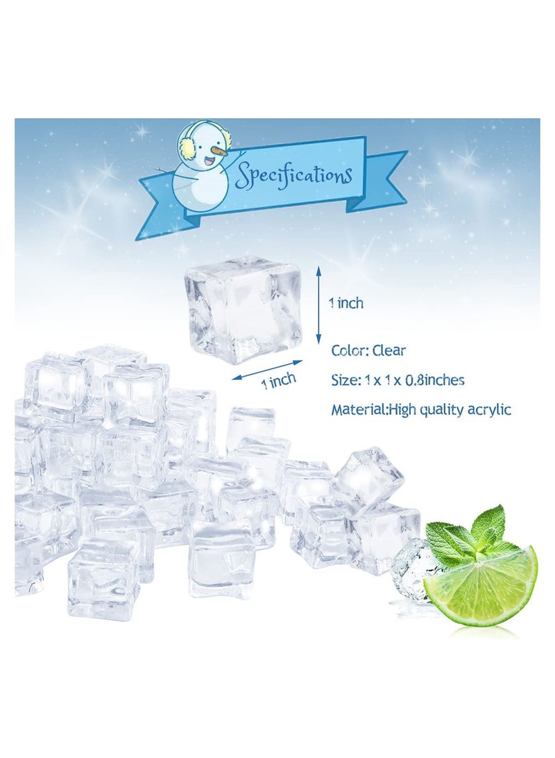 Clear Acrylic Ice Cubes Fake Artificial Chunk for Photography Display Decorative 3 cm Rock Vase Fillers and Table Decorating