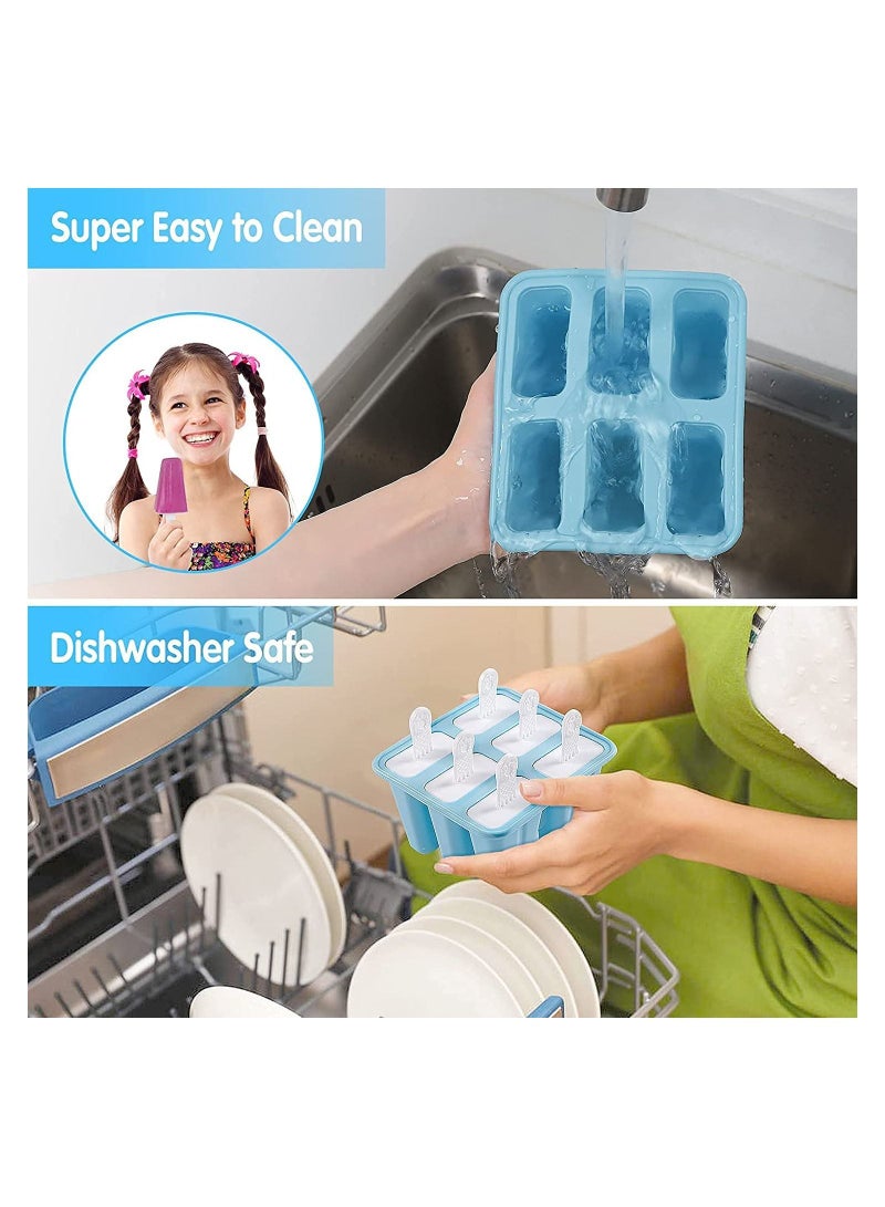 1 Piece Silicone Popsicle Molds Easy Release, Reusable BPA Free Maker Molds, Dishwasher Safe, Homemade DIY Ice Cream for Kids