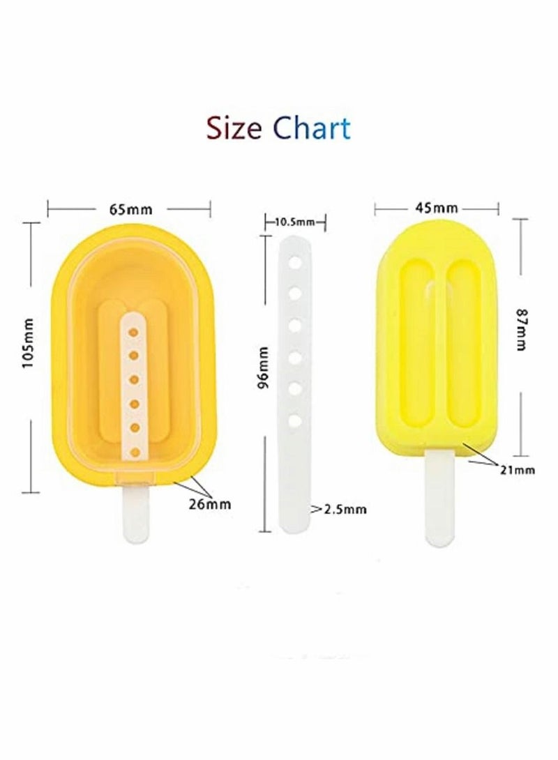 Stackable 4 Pieces Popsicle Mould, One Size, Reusable Ice Pop Molds With Sticks, Easy Release & Clean for Family /Multicolour