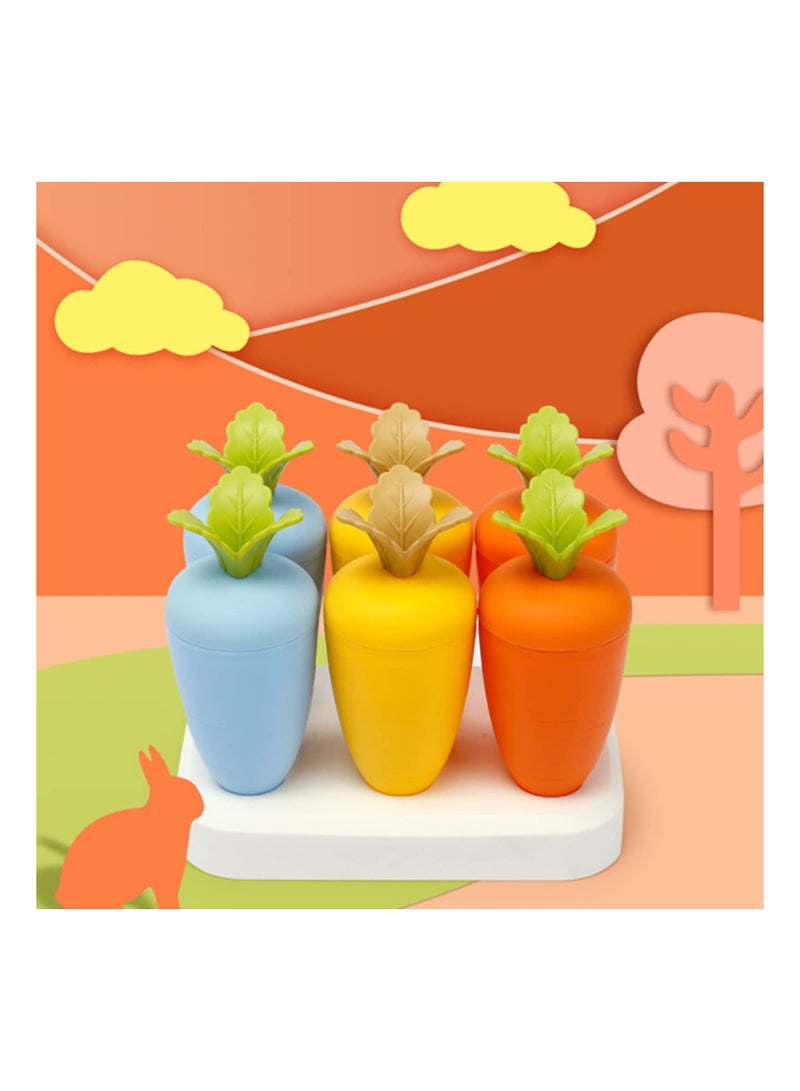 Popsicle Molds, Reusable Easy Release Ice Pop Make Homemade Cream Make, for DIY Cartoon Shape, PBA Free, Cute Radish (6 PCS)