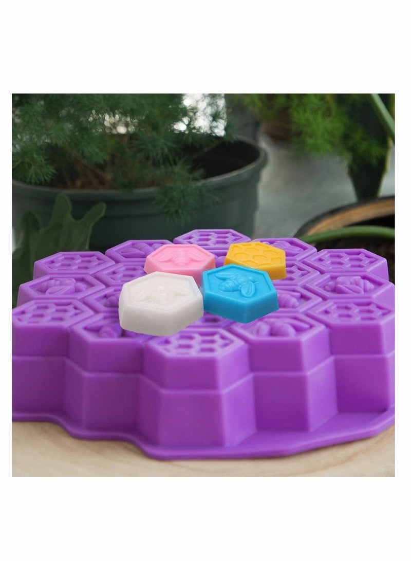 2 Pack Silicone Ice Molds Trays MoldReusable Bakeware Maker Stick Kitchen Baking Pans Cube for Making Candy Chocolate Muffin Cup, Pink & Purple