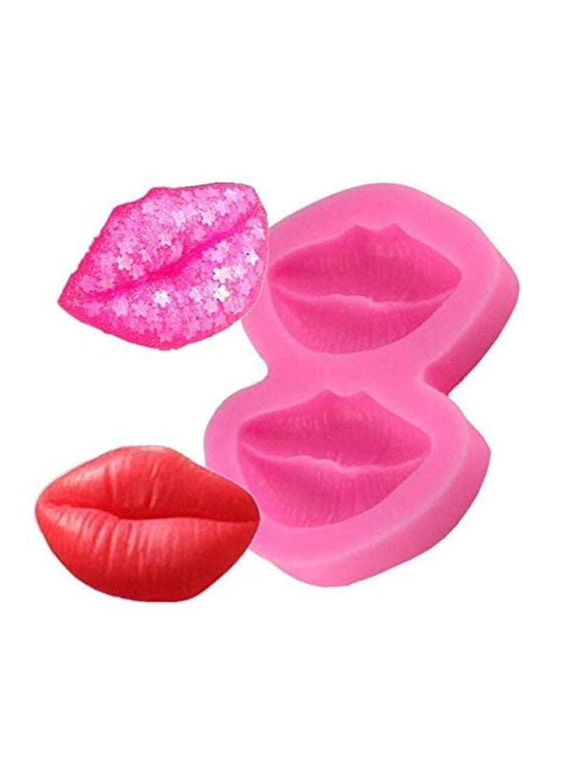 Lips Silicone Mold,3D Cake Topper Decoration for Creative DIY Baking Bakeware Tray Romantic or Birthday Party, Chocolate Candy Jelly Fondant Gum, Candle Soap Clay Artwork