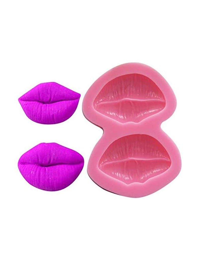 Lips Silicone Mold,3D Cake Topper Decoration for Creative DIY Baking Bakeware Tray Romantic or Birthday Party, Chocolate Candy Jelly Fondant Gum, Candle Soap Clay Artwork