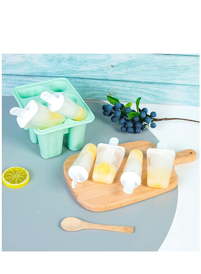 Ice Lolly Moulds Silicone Cream Mould Reusable Popsicle Molds Set Non-Spill Lollies Makers DIY Pop for Kids Adults