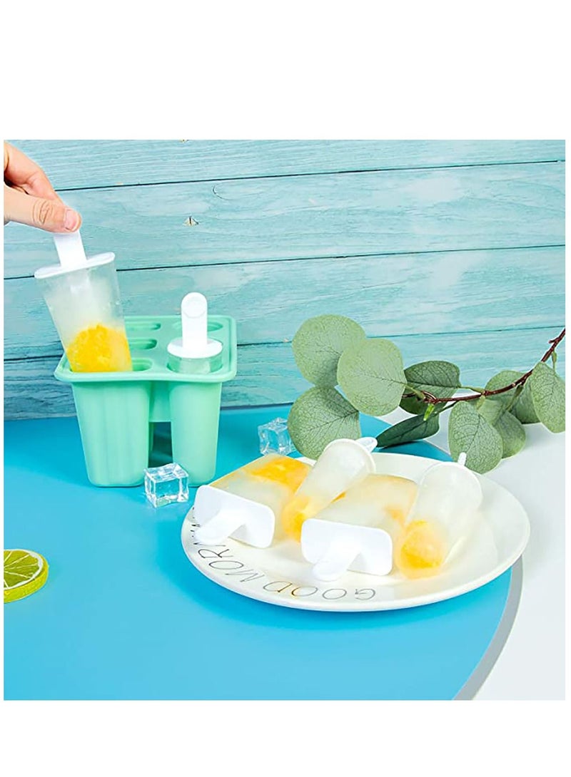 Ice Lolly Moulds Silicone Cream Mould Reusable Popsicle Molds Set Non-Spill Lollies Makers DIY Pop for Kids Adults