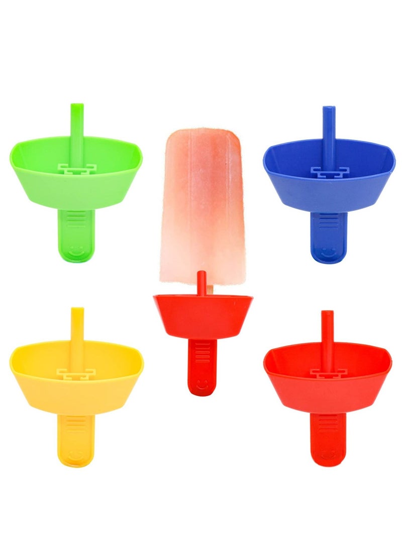 8 Pack Drip Free Popsicle Holder for Kids, Mess Frozen Treats Holder, Reusable with Straw