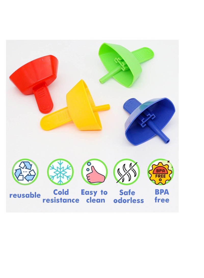 8 Pack Drip Free Popsicle Holder for Kids, Mess Frozen Treats Holder, Reusable with Straw