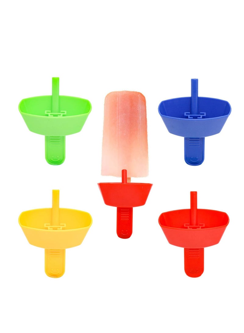 8 Pack Drip Free Popsicle Holder for Kids, Mess Frozen Treats Holder, Reusable with Straw