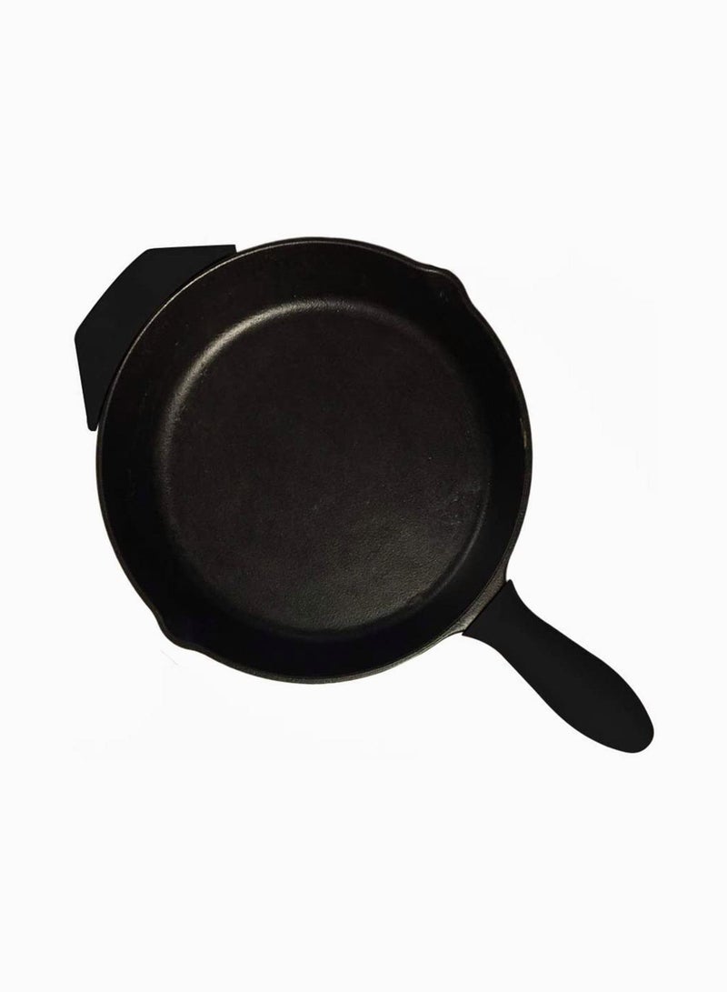 Silicone Hot Handle Holder, Assist Pan Holder for Cast Iron Skillets and Traditional Pots, Pot Woks, Frying Pans, Griddles, Skillets, Oven - Black