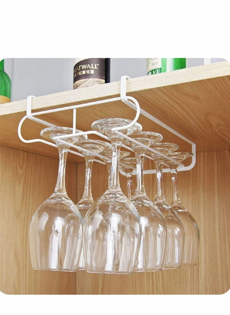 Adjustable Drink Glass Rack, Under Cabinet Rack Holder for Kitchen, Bar