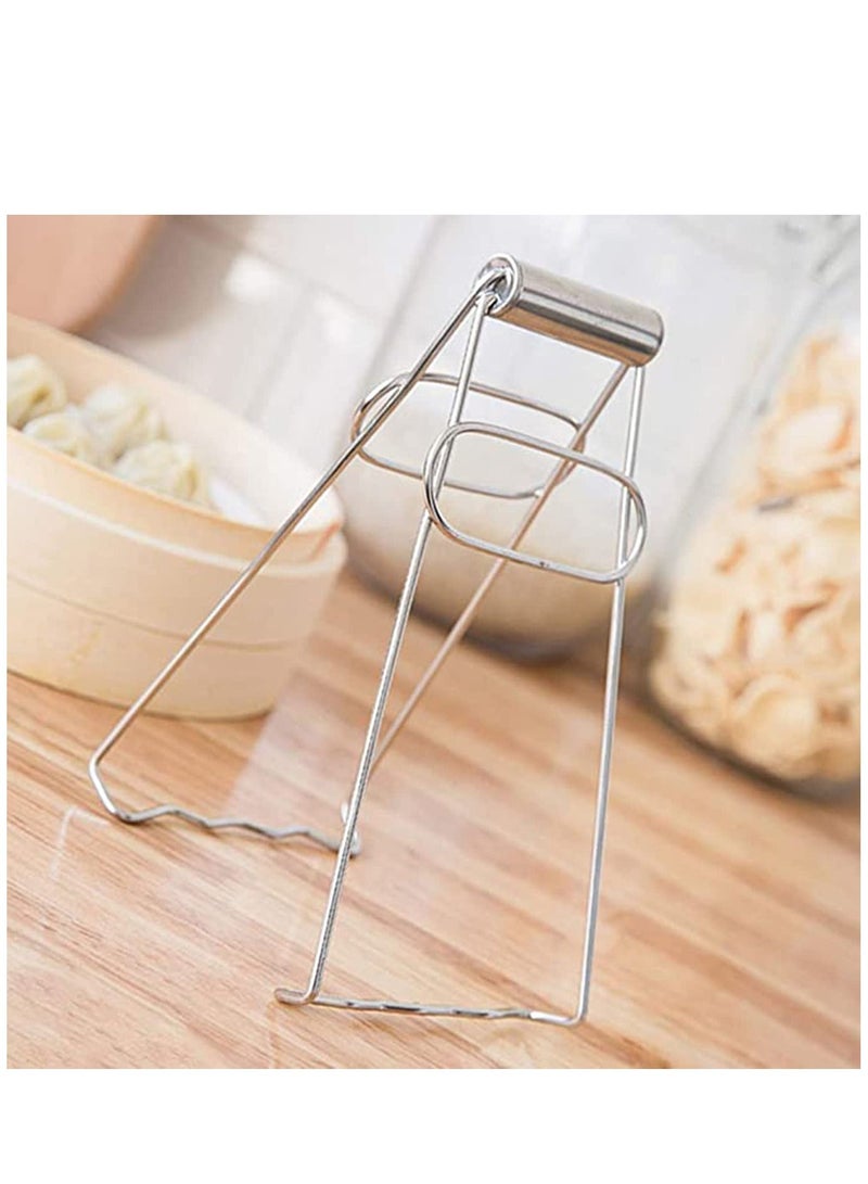 Kitchen Folding Hot Plate Gripper Dish Clip Tongs Stainless Steel Bowl Clips Pan Holder Clamp Holder, Not Deform and Has Good High Temperature Resistance Cleaning