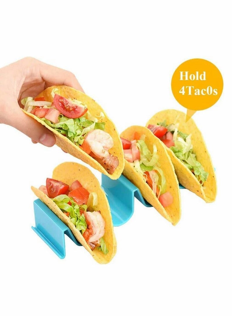 Taco Holder Stand, Truck Tray Style Rack Holds Up to 4 Tacos Each, ABS Health Material Very Hard and Sturdy, Dishwasher Top Safe, Microwave Safe Set of 6