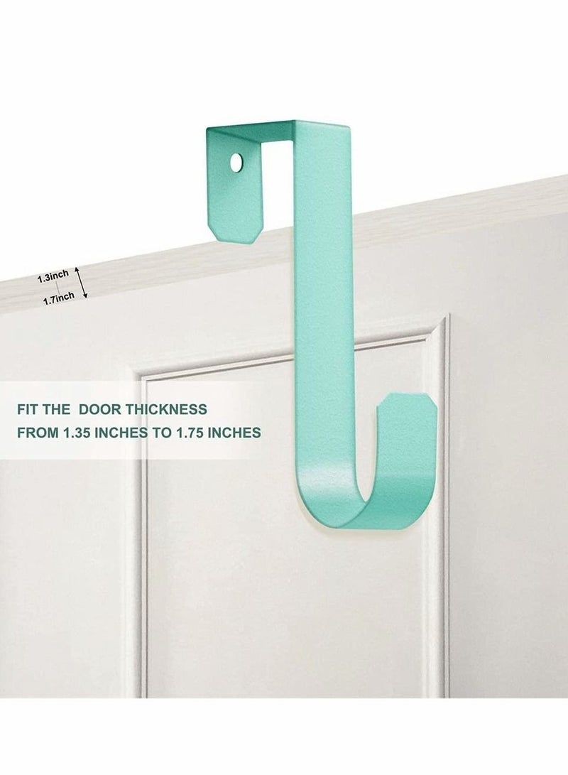 Nail Free Hook Behind The Door, Over Cabinet Hook, Packs Of 6 Colorful Durable Metal Door Hooks For And Closet Single Fits Widths Up To 4.2 CM