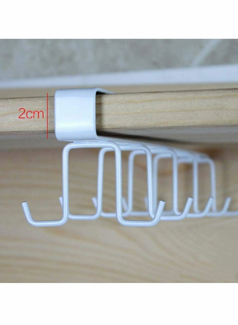 Mug Hooks Under Cabinet Hanging Holder, Muti-Functional Hook Rack Kitchen Utensil Cupboard Chest Organizer Coffee Cup Drying Holder Cups Storage For Bar and Home 10