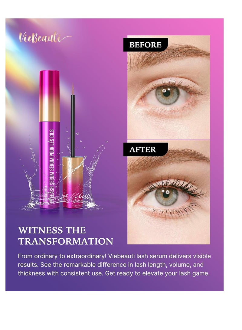 VieBeauti Premium Eyelash Growth Serum: Lash Enhancing Serum with Advanced Formula to Boost Longer Fuller and Thicker Luscious Lashes 0.1 Fl. Oz.