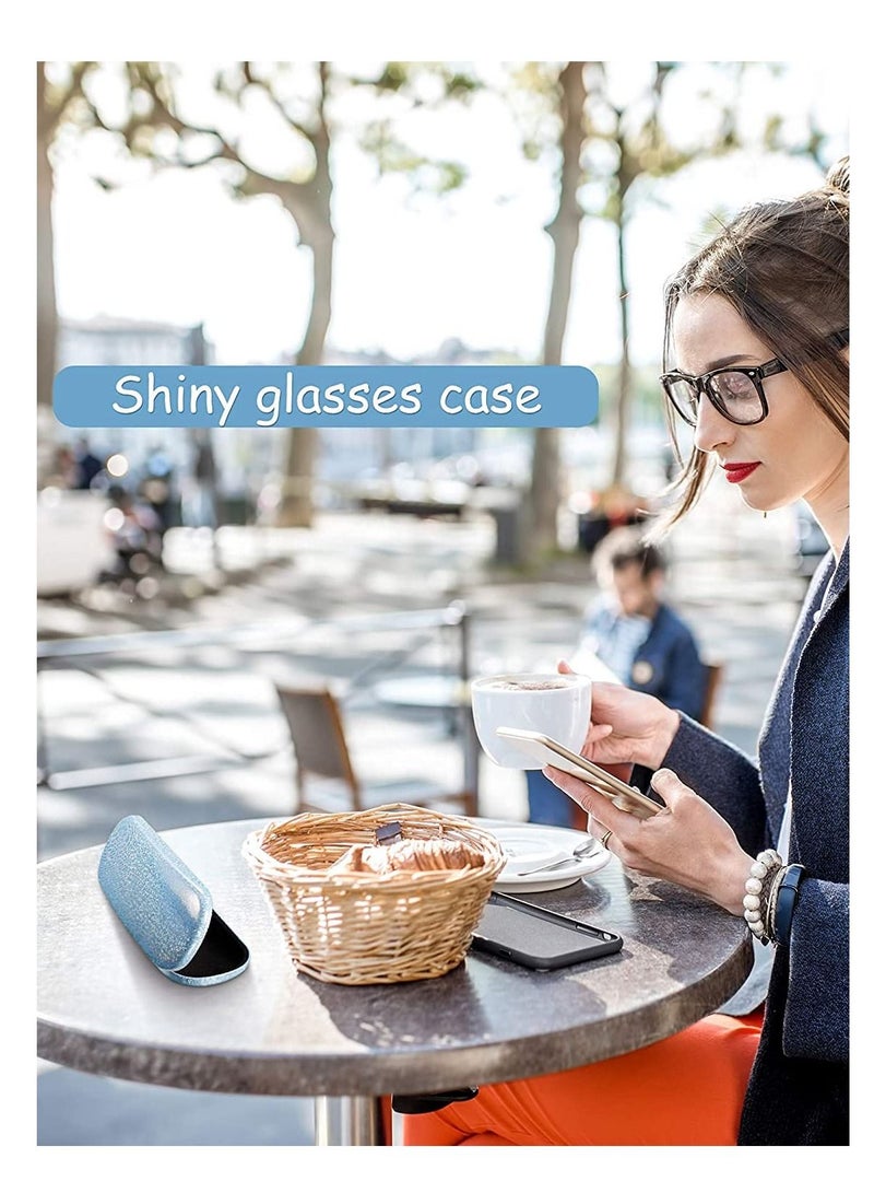 3 Pieces Hard Shell Glasses Cases Eyeglasses Sunglasses Case with Eyeglass Cleaning Cloth